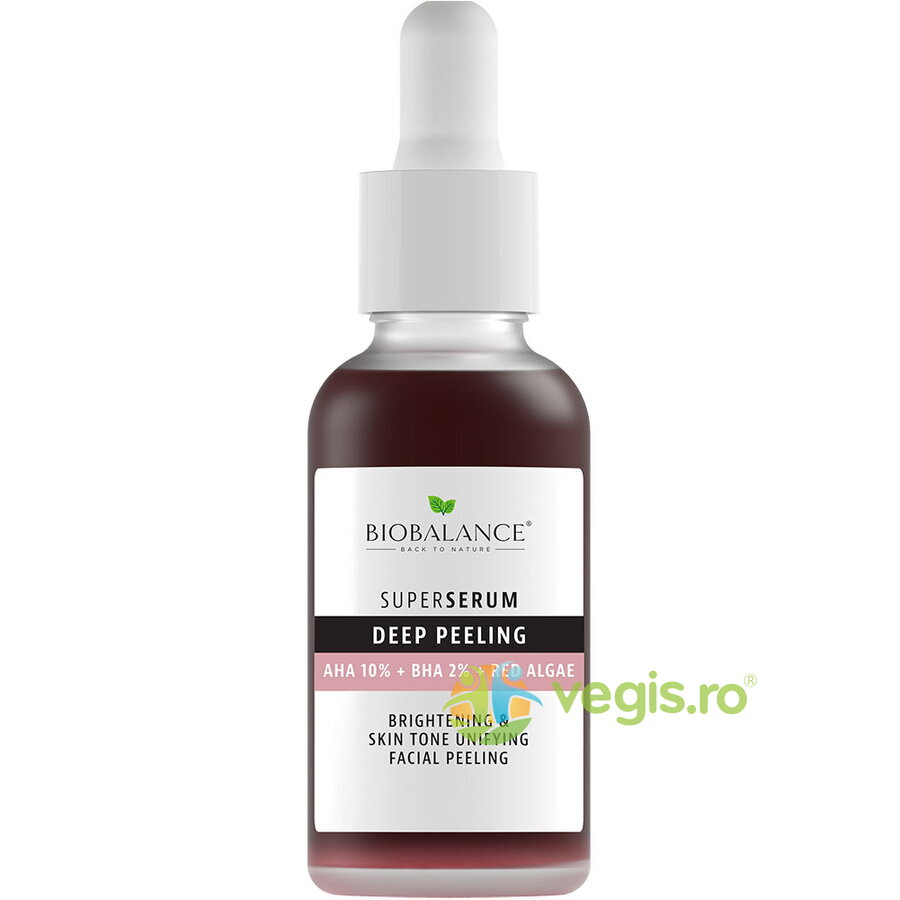 Oferte la Ser Exfoliere Profunda pentru Iluminarea si Uniformizarea Pielii cu AHA 10% + BHA 2% + Extract de Alge Rosii Super Serum 30ml
