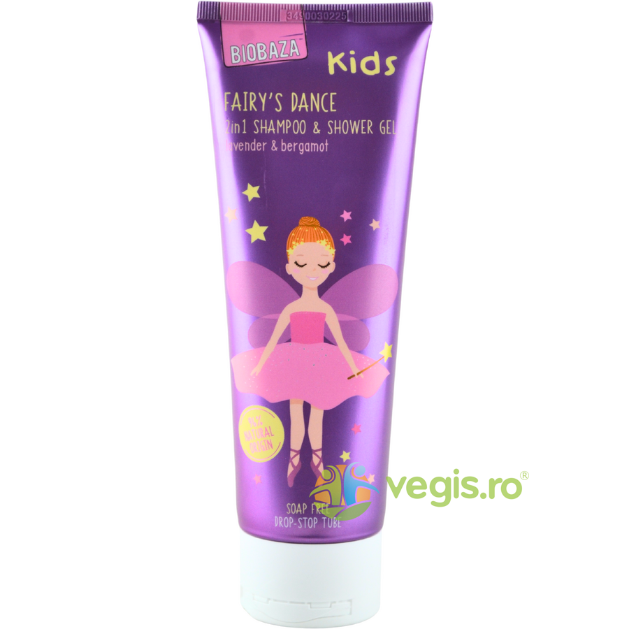 Oferte la Sampon si Gel de Dus Natural pentru Copii cu Lavanda, Bergamota, Aloe Vera si Extract de Nalba Fairy's Dance 250ml