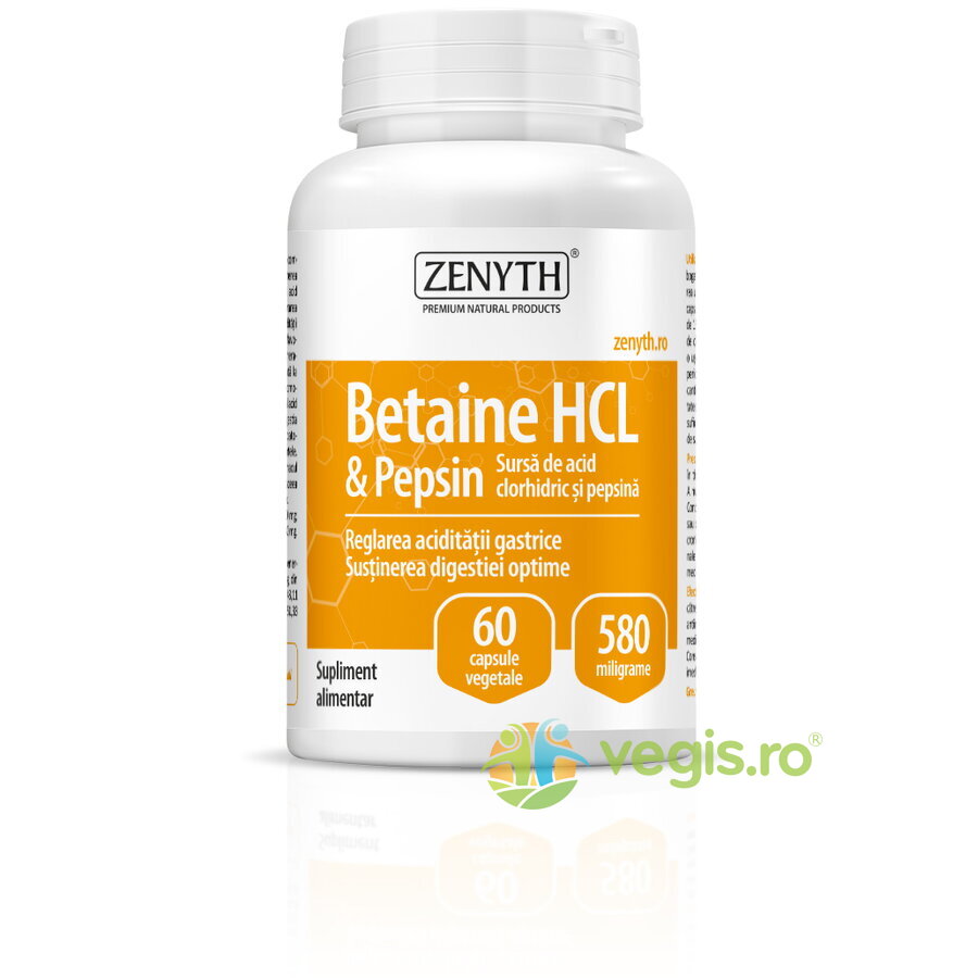 Oferte la Betaine HCL & Pepsin 580mg 60cps
