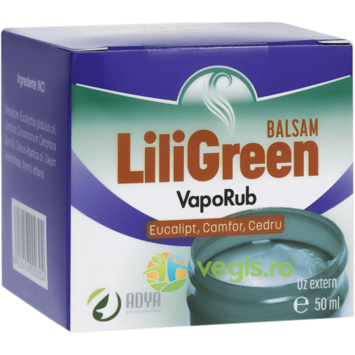 Oferte la Balsam cu Eucalipt, Camfor si Cedru LiliGreen VapoRub 50ml