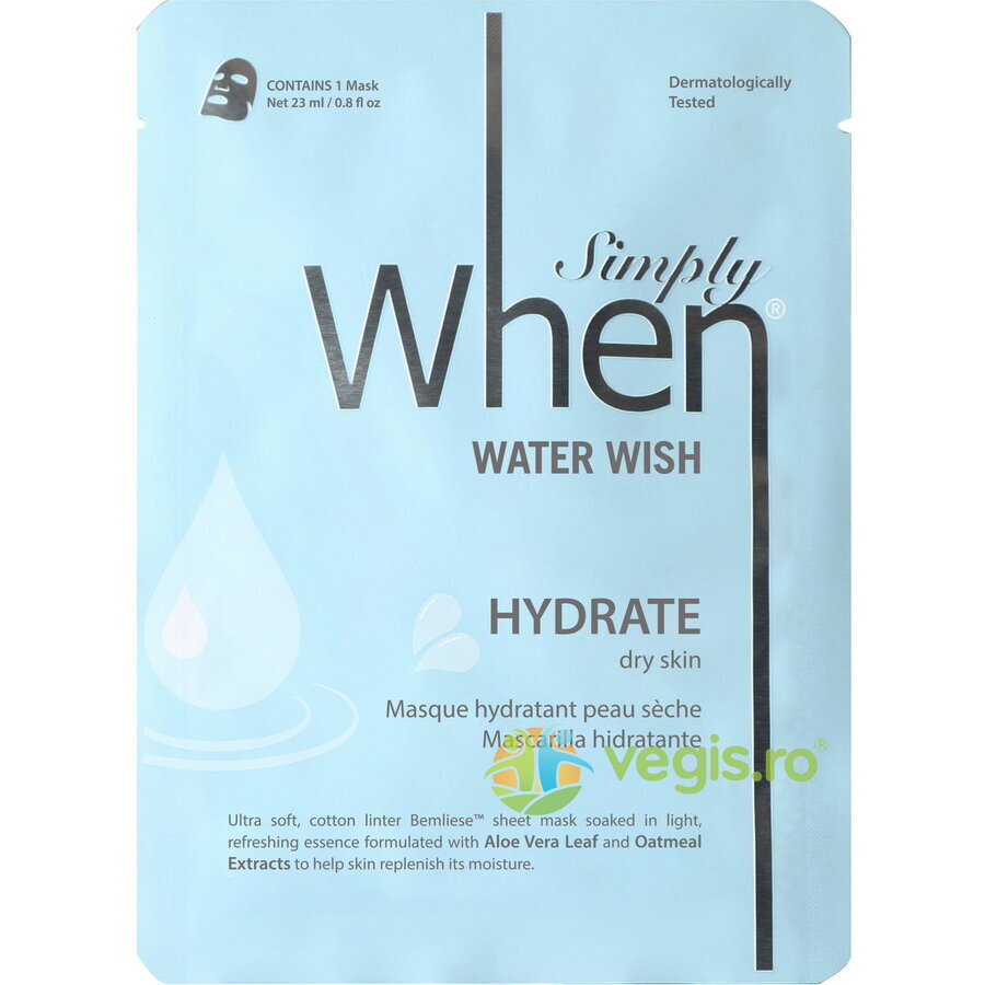 Oferte la Masca Hidratanta pentru Ten Uscat cu Acid Hialuronic si Aloe Vera Water Wish 23g