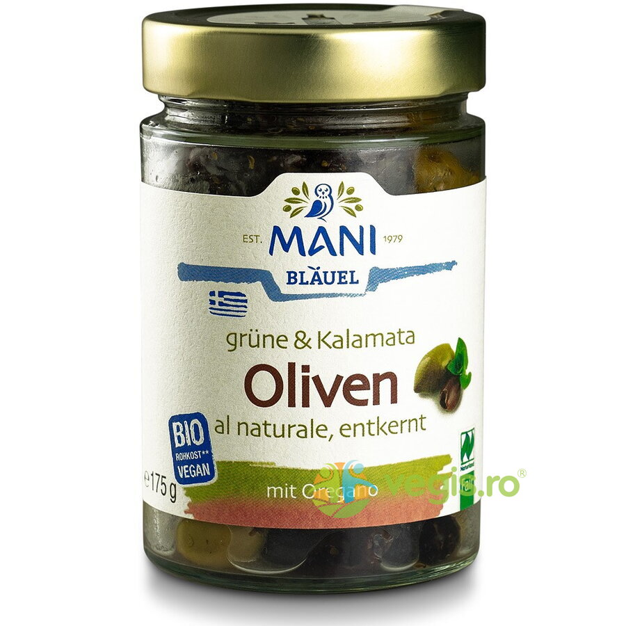 Oferte la Mix de Masline Verzi Kalamata cu Oregano Ecologic/Bio 175g