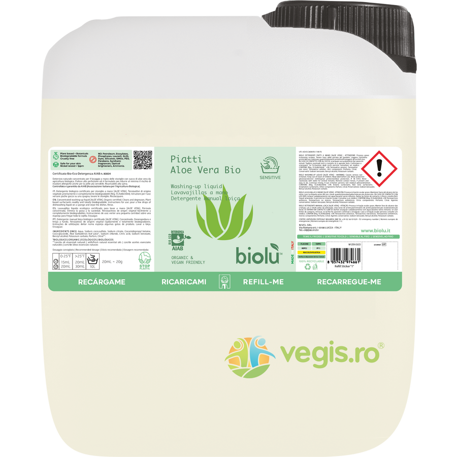 Oferte la Detergent pentru Vase cu Aloe Vera Bio 5L