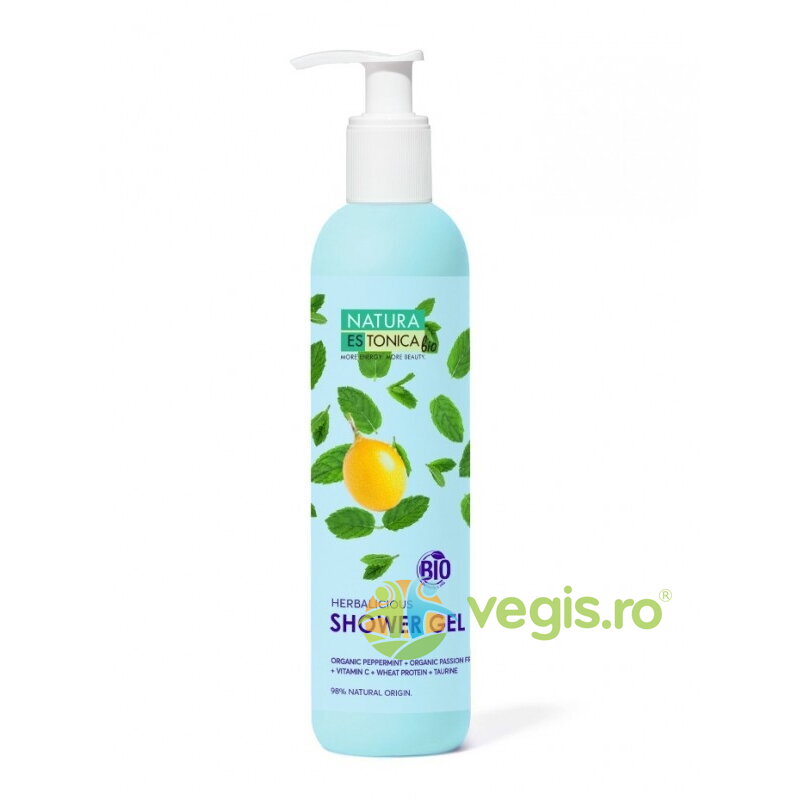 Oferte la Gel de Dus Natural cu Menta si Fructul Pasiunii Herbalicious 400ml