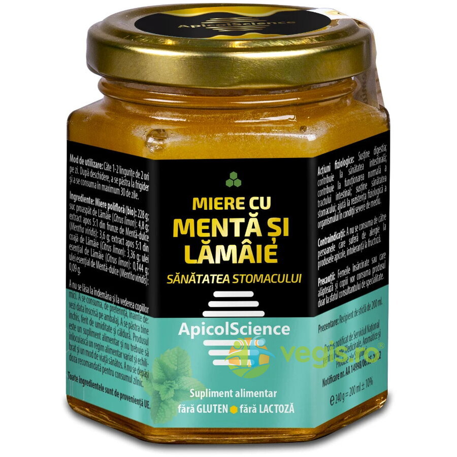 Oferte la Miere cu Menta si Lamaie 200ml