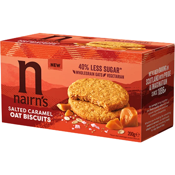 Oferte la Biscuiti din Ovaz Integral cu Caramel Sarat 200g
