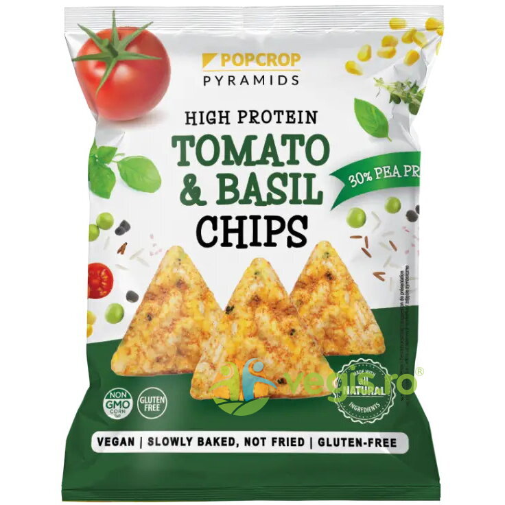 Oferte la Chips-uri Proteice din Mazare cu Aroma de Rosii si Busuioc fara Gluten 60g