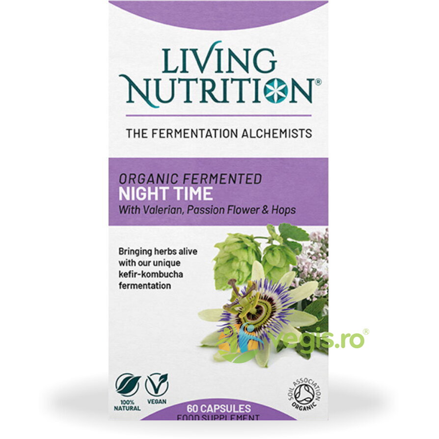 Oferte la Fermented Night Time cu Valeriana, Floarea Pasiunii si Hamei 500mg 60cps