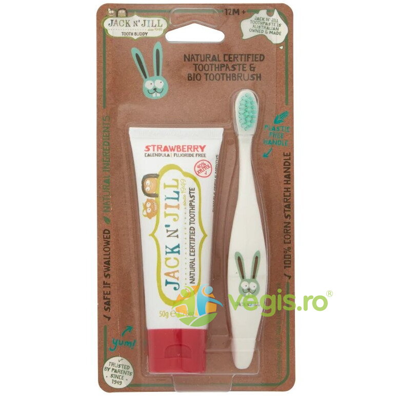 Oferte la Pachet Pasta de Dinti cu Capsuni 50g + Periuta Bunny pentru Copii