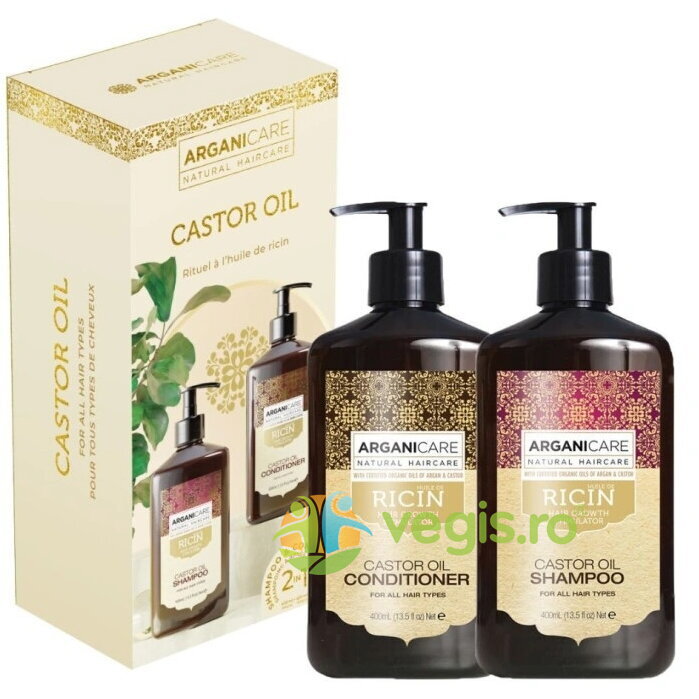 Oferte la Set Sampon si Balsam pentru Stimularea Cresterii Parului cu Ulei de Ricin 400ml+400ml