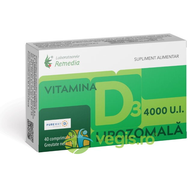 Oferte la Vitamina D3 4000UI Lipozomala 40cpr