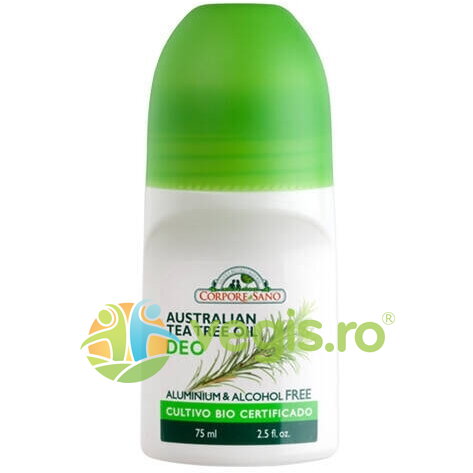 Oferte la Deodorant Roll-On Racoritor cu Ulei Esential Australian de Tea Tree fara Aluminiu si Alcool 75ml