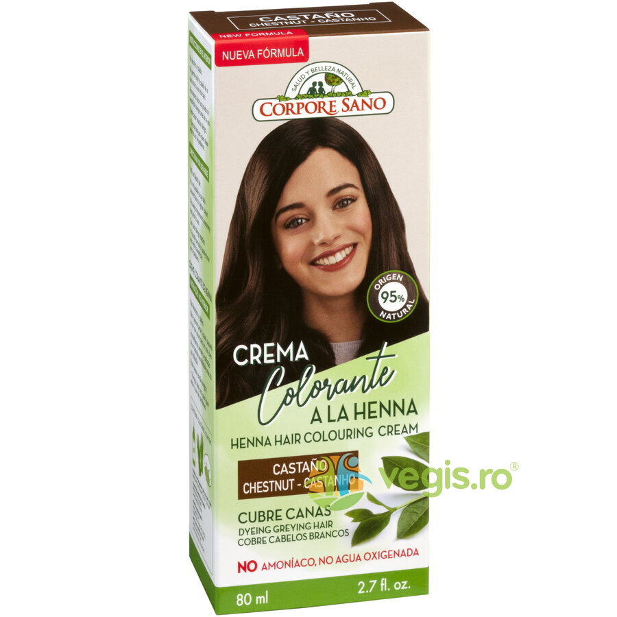 Oferte la Vopsea Henna Crema Semipermanenta - Castaniu 80ml