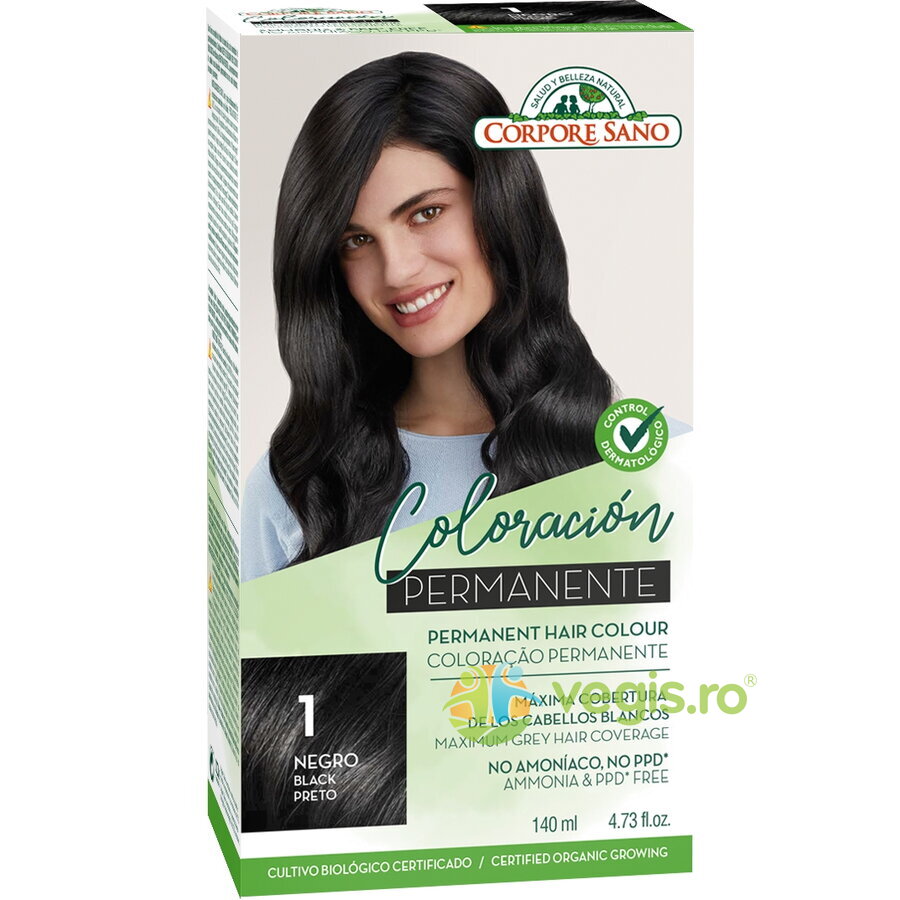 Oferte la Vopsea de Par Permanenta fara Amoniac 1 - Negru 140ml