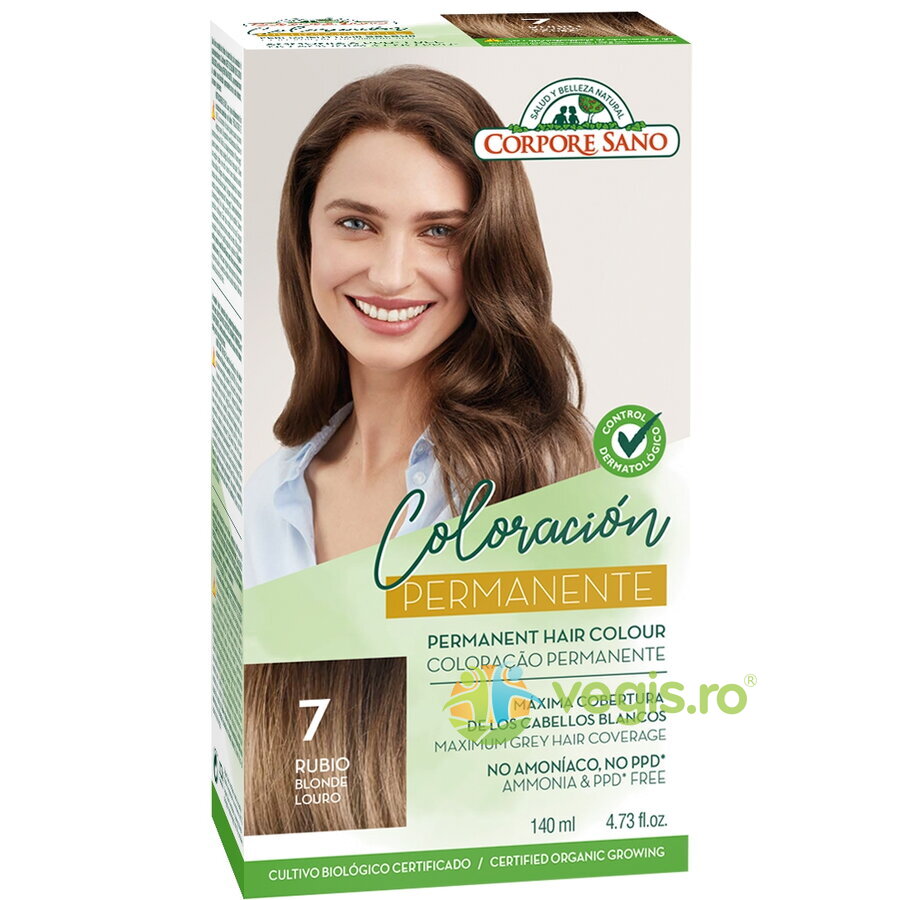 Oferte la Vopsea de Par Permanenta fara Amoniac 7 - Blond 140ml