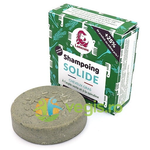 Oferte la Sampon Solid pentru Par Gras cu Argila Verde si Spirulina 70g