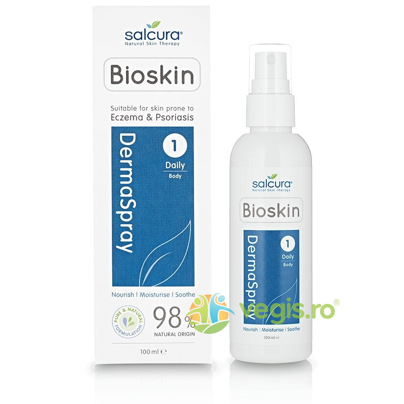 Oferte la Dermaspray - Spray Intensiv Hranitor pentru Fata si Corp pentru Pielea Predispusa la Eczeme, Psoriazis si Mancarimi 100ml