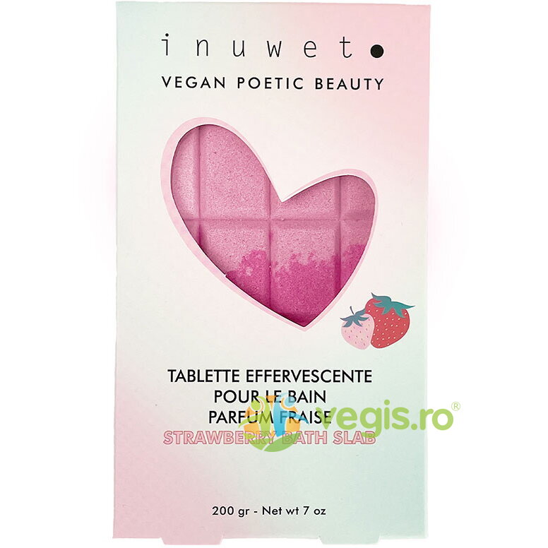 Oferte la Tableta Efervescenta pentru Baie in Forma de Ciocolata cu Parfum de Capsuni 200g