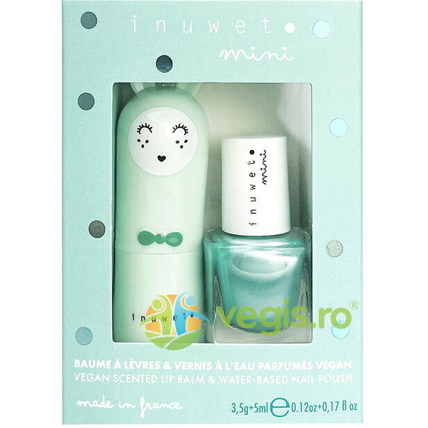 Oferte la Set Cadou Copii: Balsam de Buze cu Parfum de Mar 3.5g + Oja pe Baza de Apa cu Parfum de Mar - Turquoise is a Siren 5ml