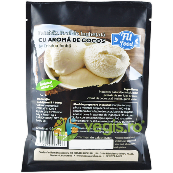 Oferte la KetoMix Praf pentru Inghetata cu Aroma de Cocos 120g