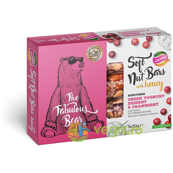 Oferte la Batoane cu Nuci, Miere, Iaurt Grecesc si Merisoare fara Gluten 3x30g