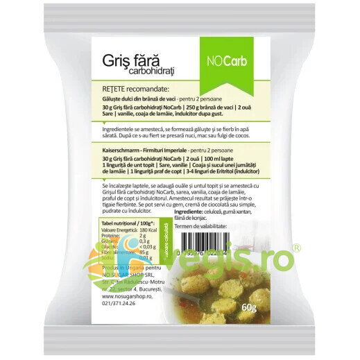 Oferte la Gris fara Carbohidrati 60g