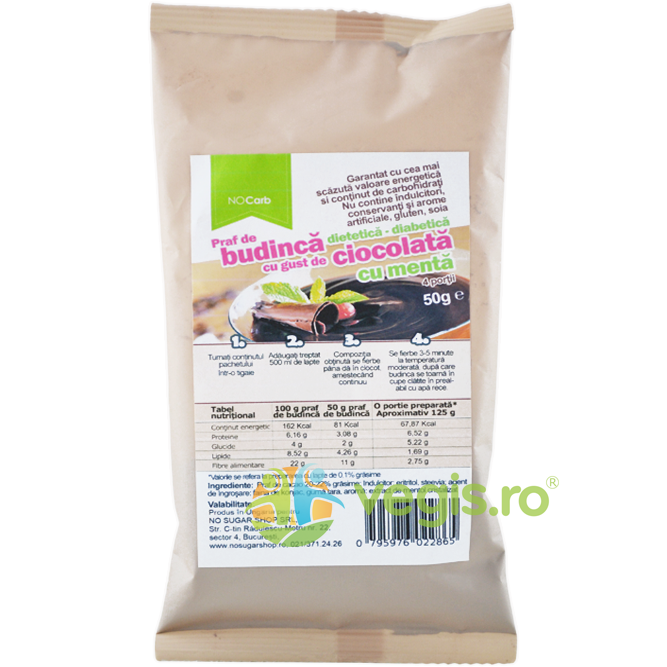 Oferte la Budinca Low Carb cu Ciocolata, Menta si Faina de Konjac fara Gluten 50g
