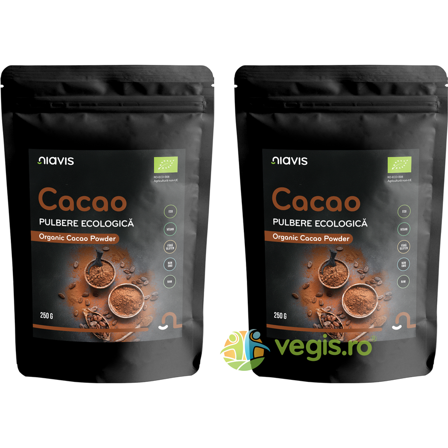 Oferte la Pachet Cacao Pulbere Raw Ecologica/Bio 250g+250g