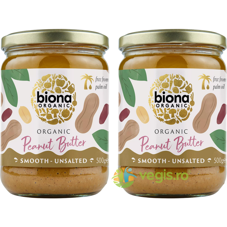 Oferte la Pachet Pasta de Arahide Cremoasa fara Sare Ecologica/Bio 500g+500g