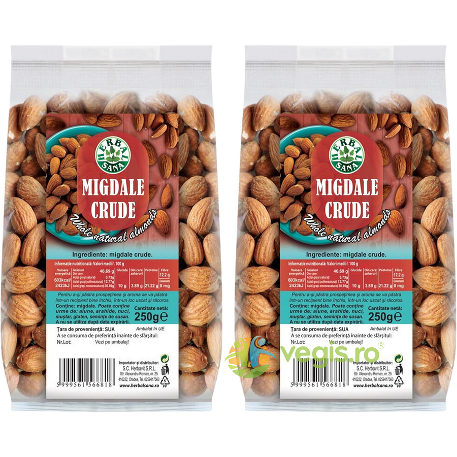 Oferte la Pachet Migdale Crude 250g+250g