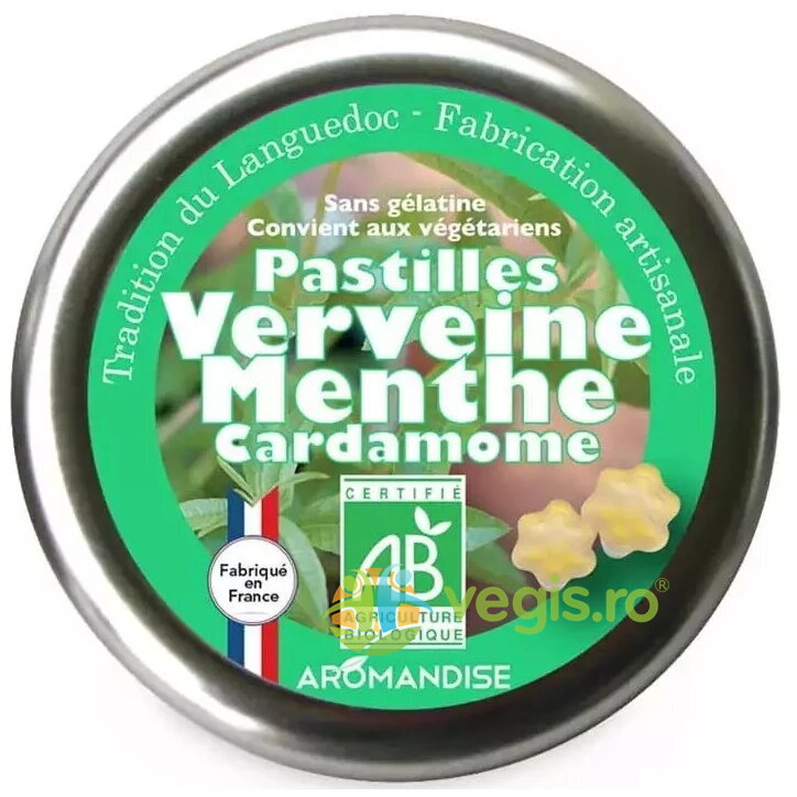 Oferte la Bomboane Artizanale cu Verbina, Menta si Cardamom Ecologice/Bio 45g