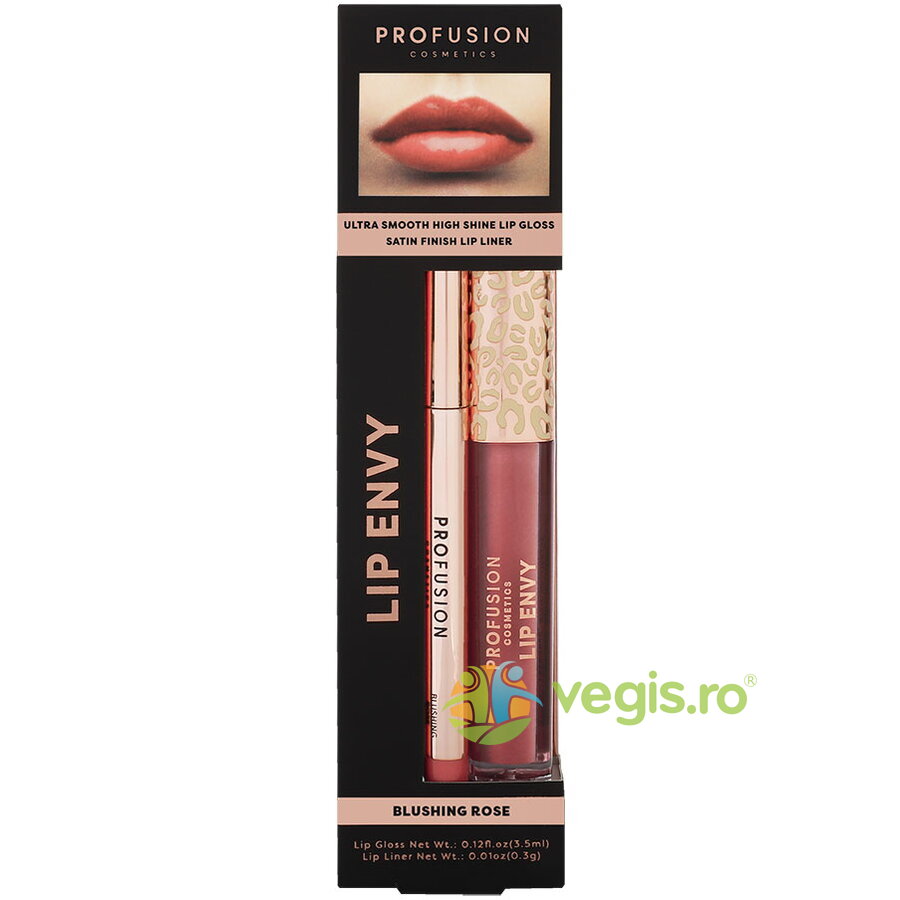 Oferte la Set Lip Envy Blushing Rose: Luciu de Buze Ultra Neted si Lucios 3.5ml + Creion de Buze cu Finish Satinat 0.3g