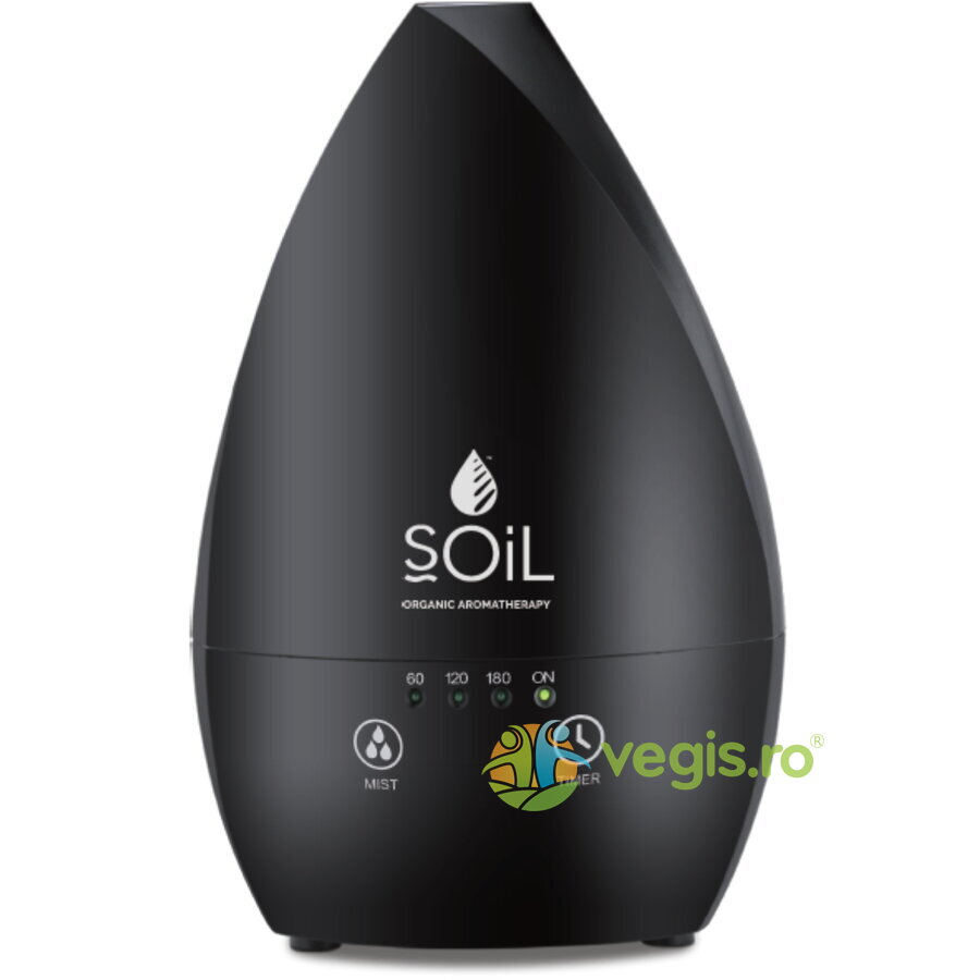 Difuzor Negru de Aromaterapie Ultrasonic cu Lampa Led