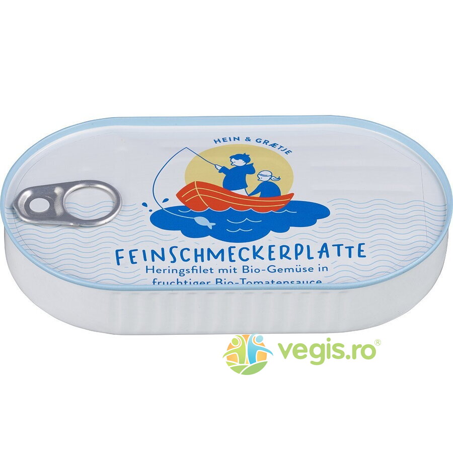 Oferte la File de Hering in Sos de Rosii cu Legume Ecologic/Bio 200g