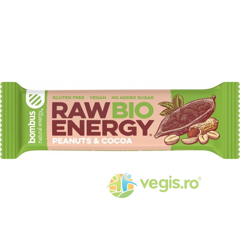 Oferte la Baton Energizant Raw Energy cu Arahide si Cacao 50g