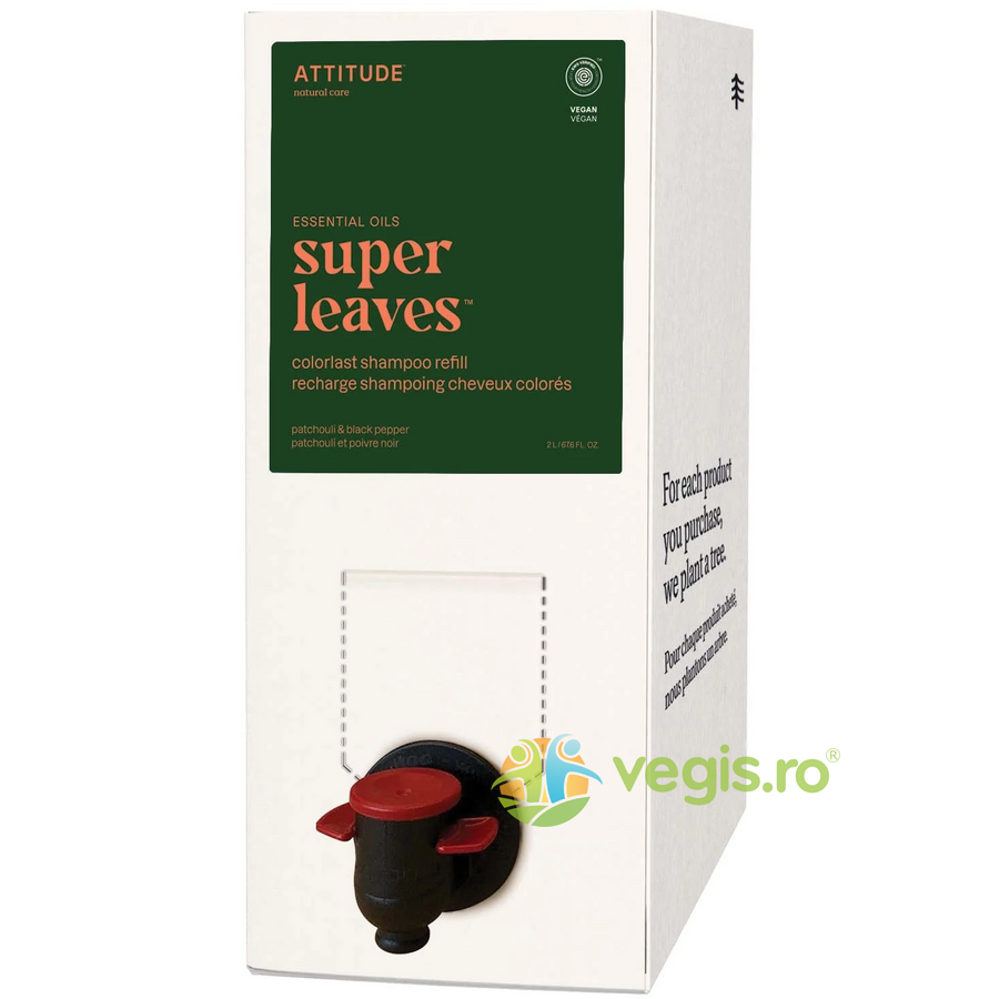 Oferte la Rezerva Sampon pentru Par Vopsit cu Patchouli si Piper Negru Super Leaves 2L