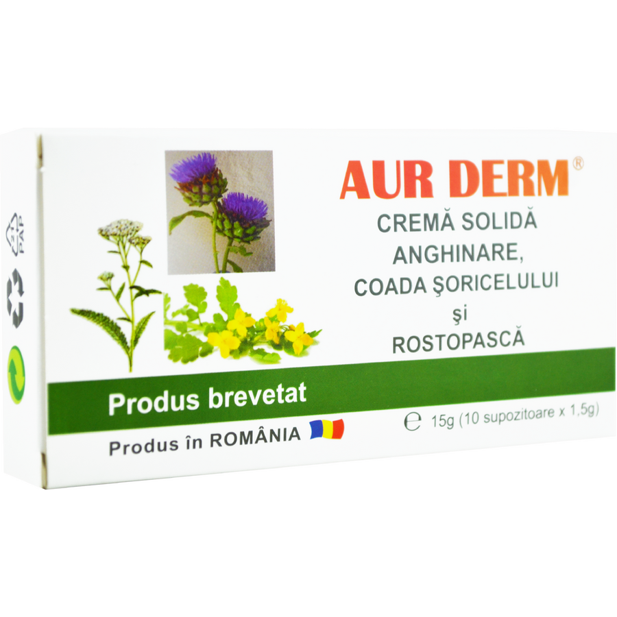 Oferte la Aur Derm Supozitoare cu Anghinare, Coada Soricelului si Rostopasca 10x1.5g
