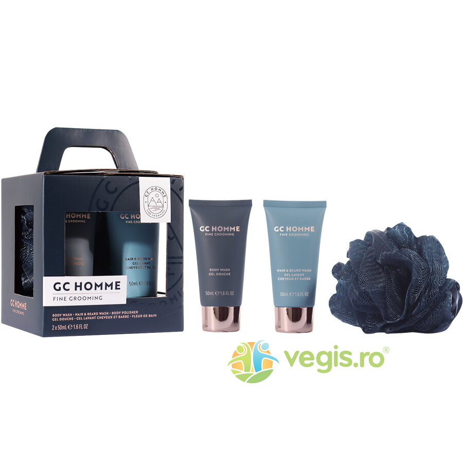 Oferte la Set Cadou Relax&Refresh Fine Grooming pentru Barbati (Gel de Dus, Sampon pentru Par si Barba, Burete Exfoliant Corp)