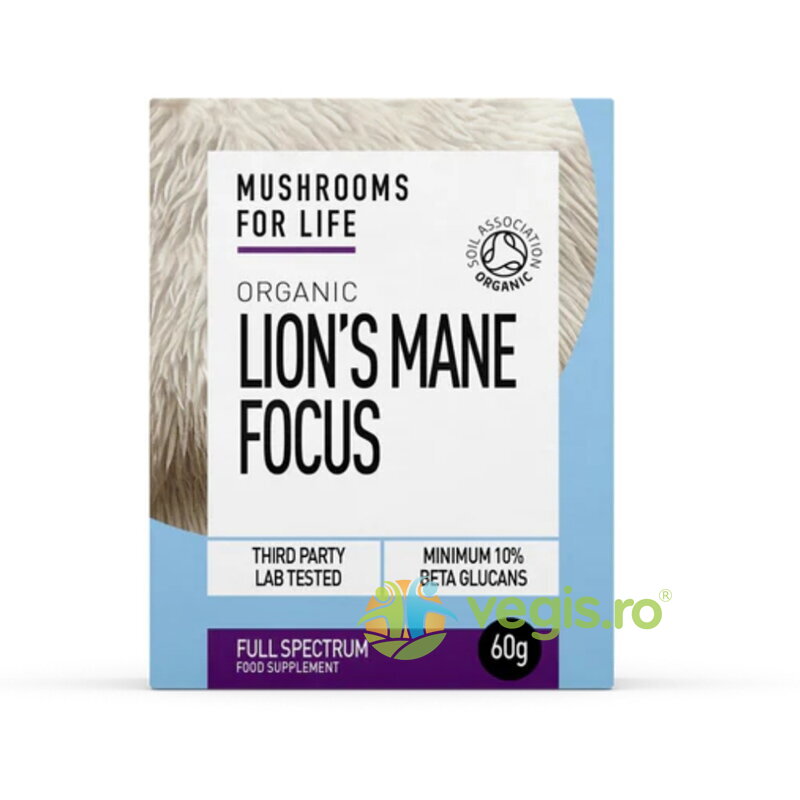 Oferte la Pulbere de Lions Mane Focus 1000mg Full Spectrum Ecologica/Bio 60g