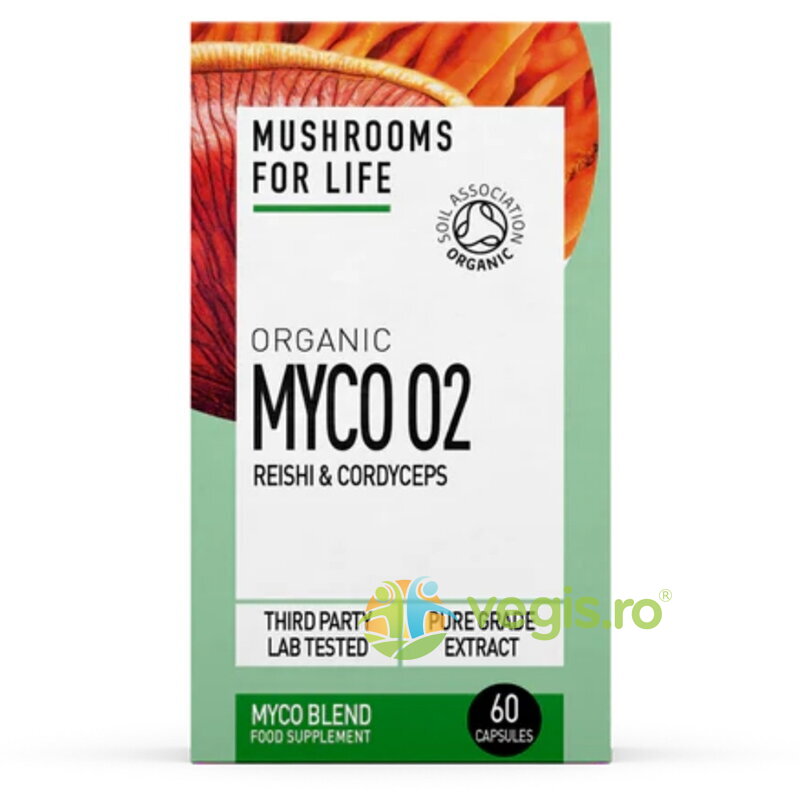 Oferte la Myco O2 Reishi si Cordyceps 800mg Pure Grade Extracts Ecologic/Bio 60cps