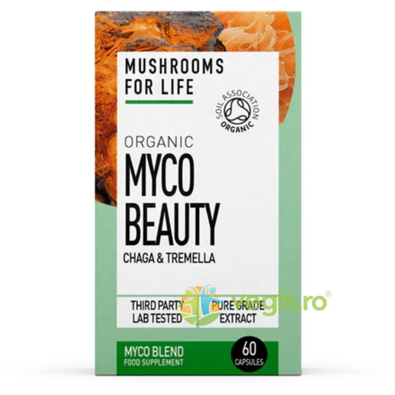 Oferte la Myco Beauty Chaga si Tremella 800mg Pure Grade Extracts Ecologic/Bio 60cps
