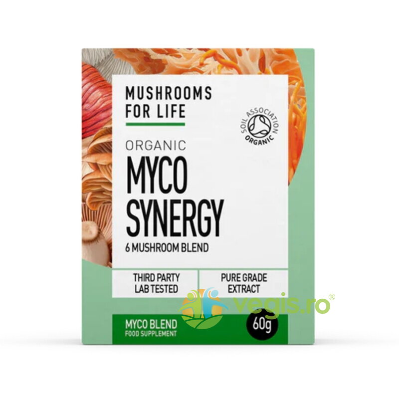 Oferte la Pulbere Myco Synergy 6 Ciuperci 1000mg Pure Grade Extracts Ecologica/Bio 60g
