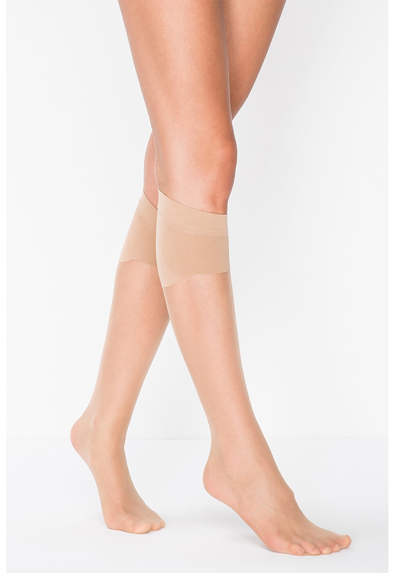 Oferte la Sosete lungi pana la genunchi cu model uni - 1 pereche - Bej