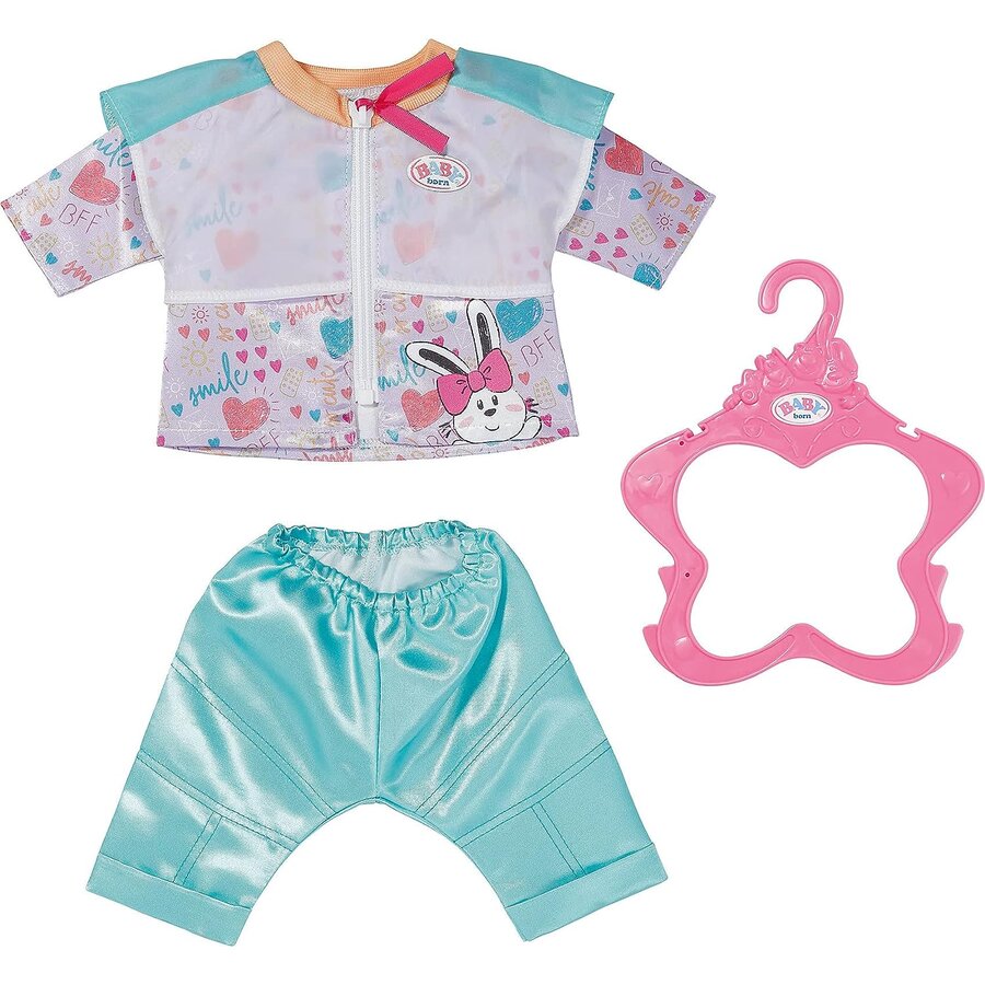 Oferte la Costum Papusa Agrement BABY Born Aqua 43cm Jacheta Pantaloni Include Umeras Multicolor