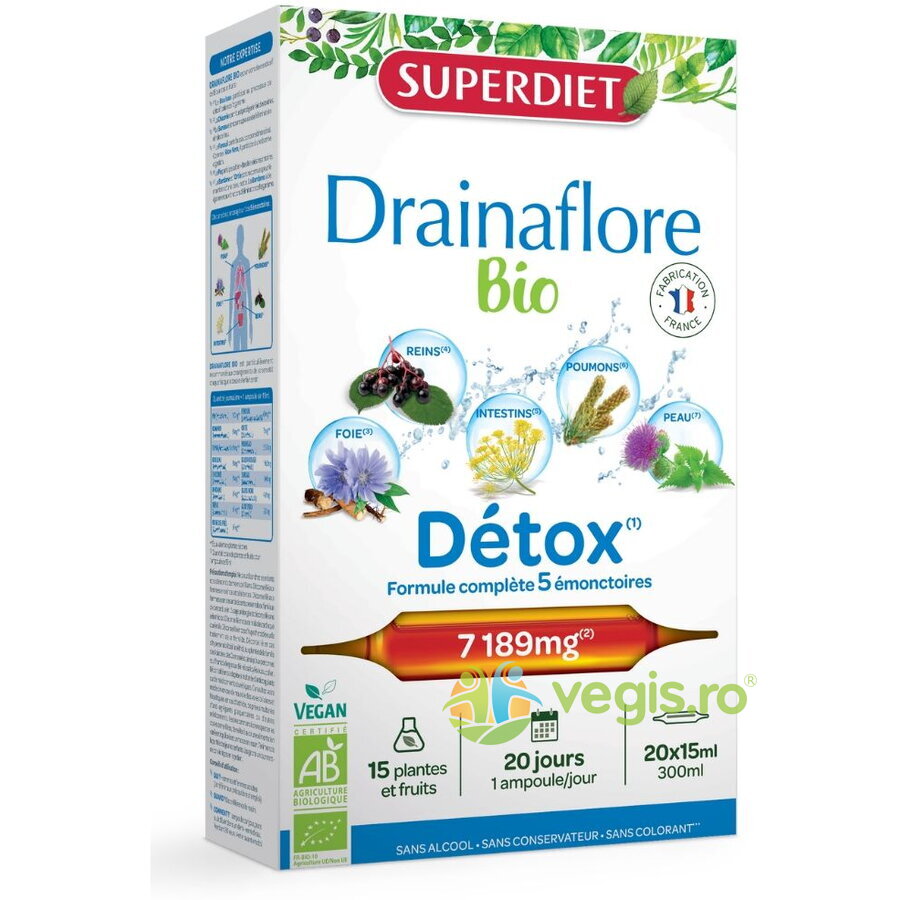 Oferte la Drainaflore Detoxifiere Ecologic/Bio 20 fiole x 15ml