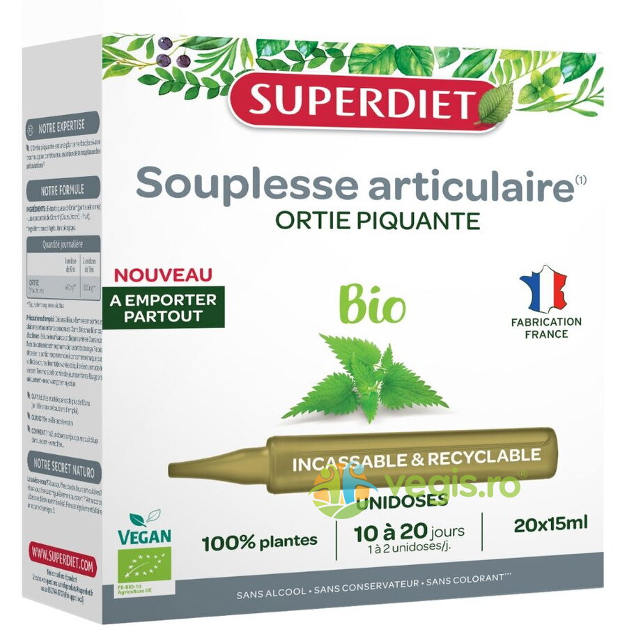 Oferte la Urzica pentru Articulatii Flexibile Ecologice/Bio 20 fiole x 15ml