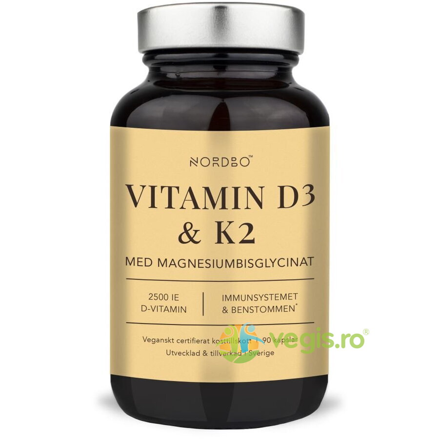 Oferte la Vitamina D3 (2500UI) + Vitamina K2 + Magneziu Bisglicinat 90cps