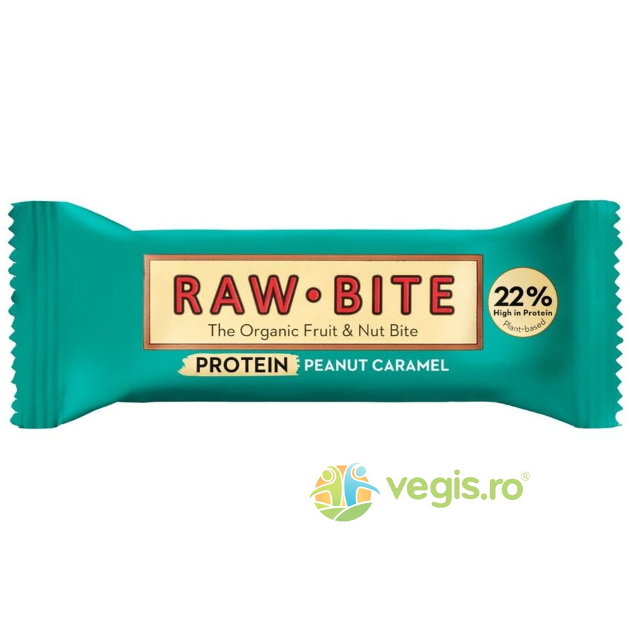 Oferte la Baton Proteic 22% cu Arahide si Caramel fara Gluten si fara Zahar Ecologic/Bio 45g