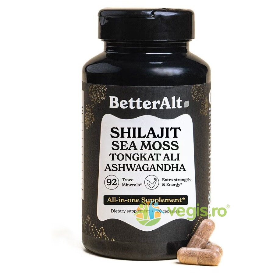 Oferte la Formula de Shilajit cu Alge Marine, Ashwagandha si Tongkat Ali Better Alt 120cps