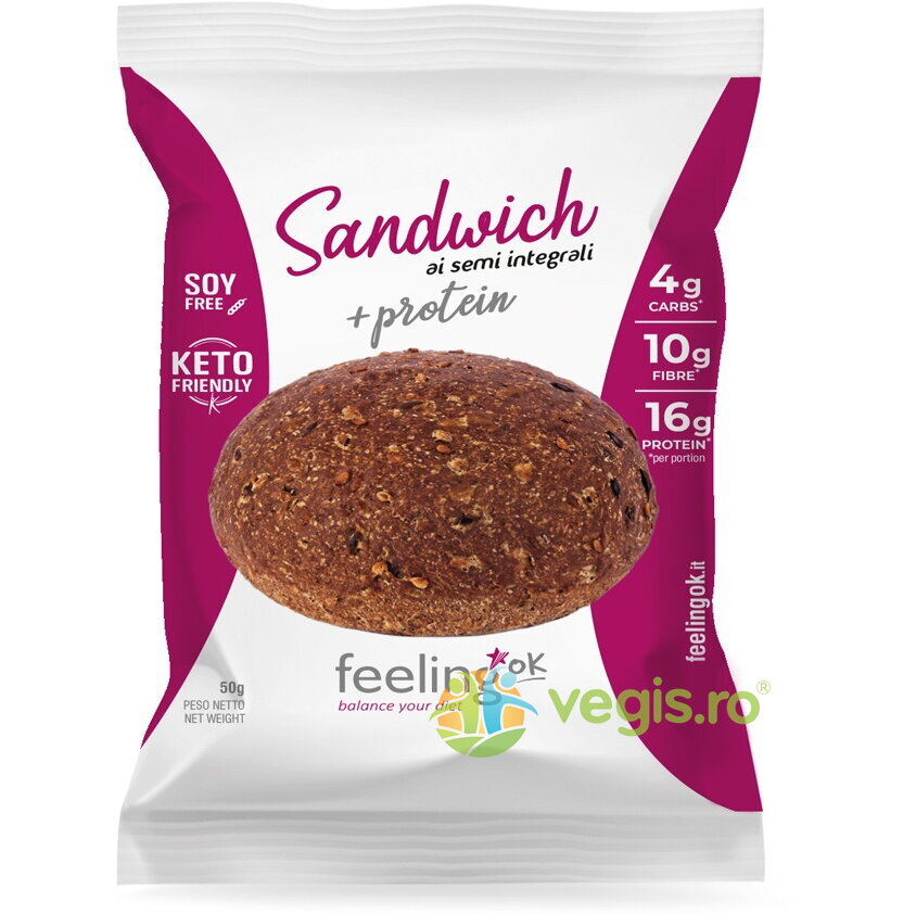 Oferte la Chifla Proteica cu Seminte Integrale Low-Carb, Keto, fara Zahar 50g